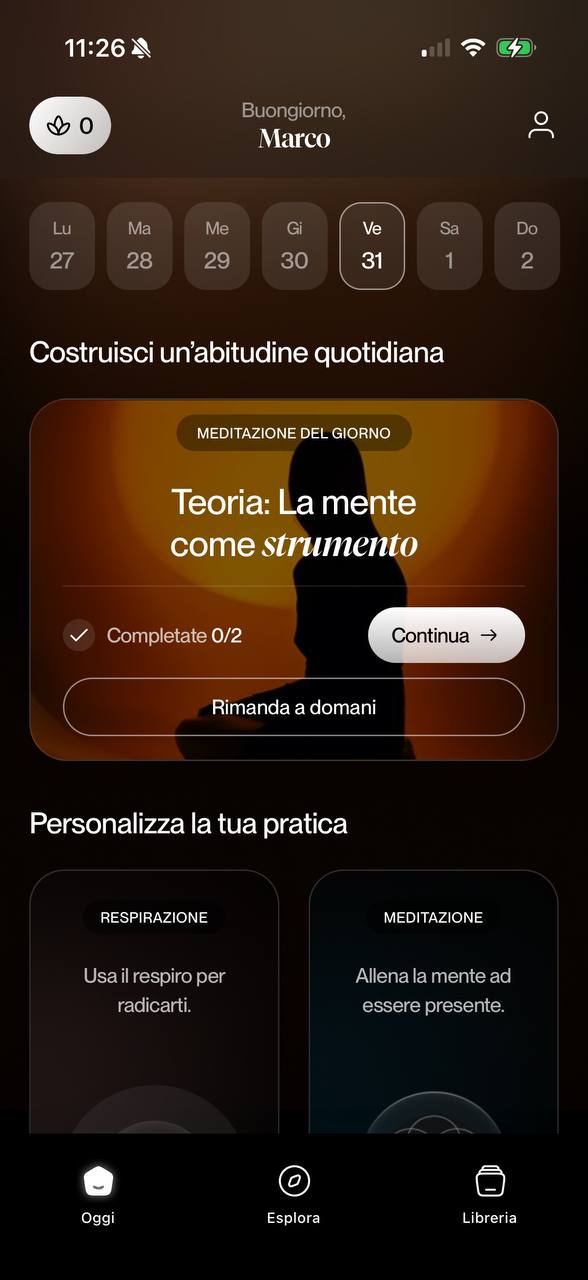 Screenshot di Anapana
